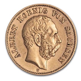1874-1895 Germany Gold 20 Marks Saxony