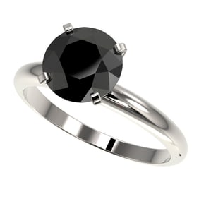 2.59 ctw Fancy Black Diamond Solitaire Engagment Ring 10k White Gold