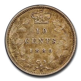 1880-H Canada Silver 10 Cents Victoria