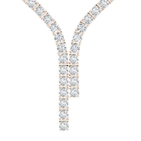 40 ctw Certified SI Diamond Necklace 18K Rose Gold