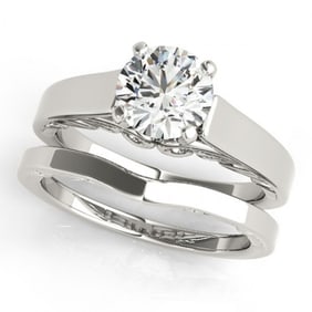 0.75 ctw Certified VS/SI Diamond 2pc Wedding Set 14k White Gold