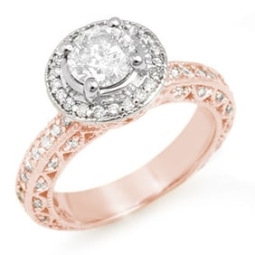 2.0 ctw Certified VS/SI Diamond Ring 14k Rose Gold