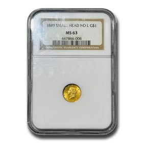 1849 $1 Liberty Head Gold MS-63