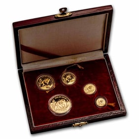 1990 China 5-Coin Gold Panda Proof