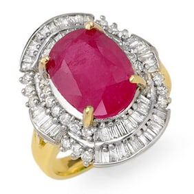 5.75 ctw Ruby & Diamond Ring 14k Yellow Gold