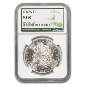 1880-S Morgan Dollar MS-63 NGC (Green