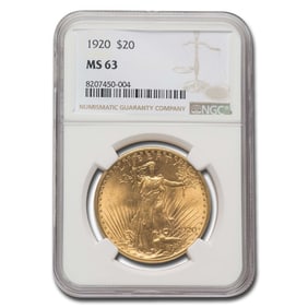 1920 $20 St Gaudens Gold Double