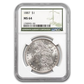 1887 Morgan Dollar MS-64 NGC (Green