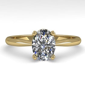 1.01 ctw Oval Cut VS/SI Diamond Engagment Designer Ring 14k Yellow Gold