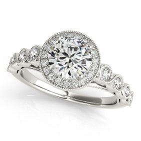 1.05 ctw Certified VS/SI Diamond Halo Ring 18k White Gold