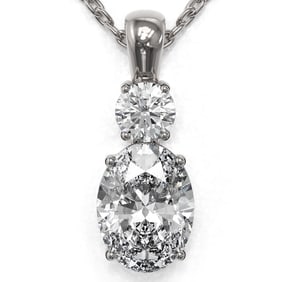 1.25 ctw Oval Cut Diamond Designer Necklace 18K White Gold