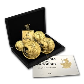 1991 4-Coin Gold Britannia Proof Set