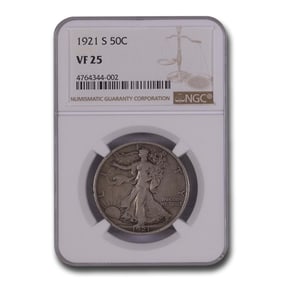 1921-S Walking Liberty Half Dollar VF-25