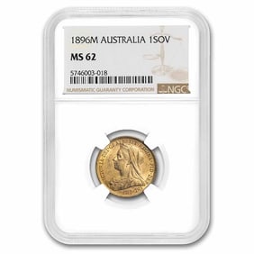 1896-M Australia Gold Sovereign Victoria Veiled