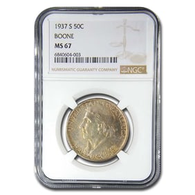 1937-S Daniel Boone Half Dollar MS-67