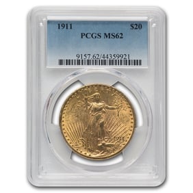 1911 $20 St Gaudens Gold Double