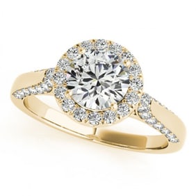 1.5 ctw Certified VS/SI Diamond Halo Ring 18k Yellow Gold