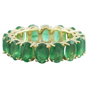 Emerald Eternity Ring: Beauty 14K Yellow Gold