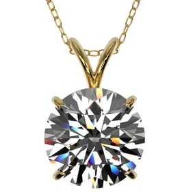 2.50 ctw Certified Quality Diamond Necklace 10k Yellow Gold