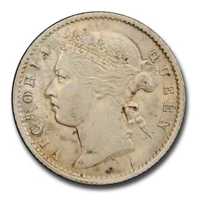1871 Straits Settlements Silver 10 Cents