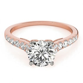 0.75 ctw Certified VS/SI Diamond Ring 18k Rose Gold