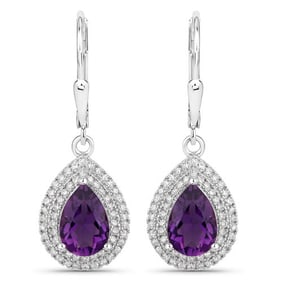 2.77 CT Genuine Amethyst and White
