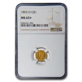1853-O $1 Liberty Head Gold MS-63+