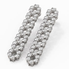 5 ctw Diamond Designer Earrings 18K White Gold