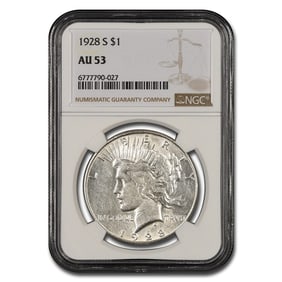 1928-S Peace Dollar AU-53 NGC