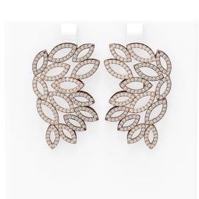 5.01 ctw Diamond Earrings 18K Rose Gold