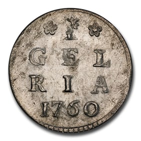 1760 Netherlands Silver Stuiver MS-65 PCGS