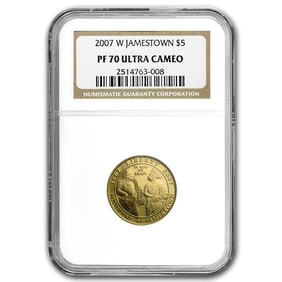 2007-W Gold $5 Commem Jamestown PF-70