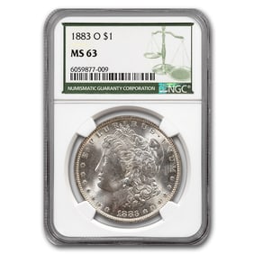 1883-O Morgan Dollar MS-63 NGC (Green