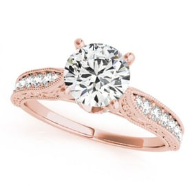 0.75 ctw Certified VS/SI Diamond Antique Ring 18k Rose Gold