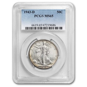 1943-D Walking Liberty Half Dollar MS-65