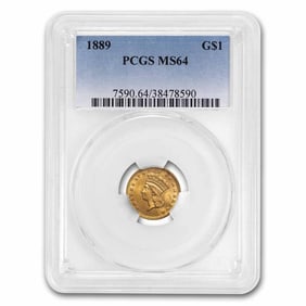 1889 $1 Indian Head Gold MS-64