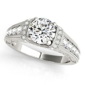 Natural 1.75 ctw Diamond Antique Ring 14k White Gold