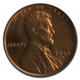 1945-D Lincoln Cent MS-67 NGC (Red)