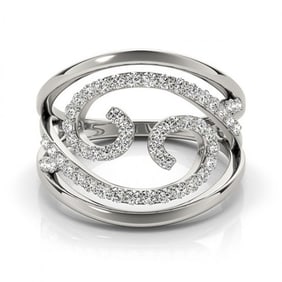 0.60 ctw Certified VS/SI Diamond Fashion Ring 18k White Gold