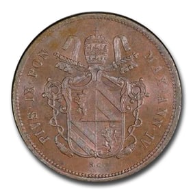 1849-R Italy Papal States 2 Baiocchi