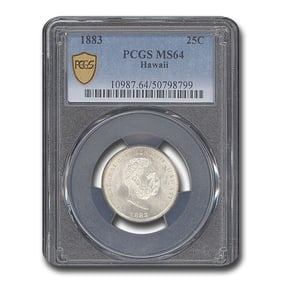 1883 Hawaii Quarter Kalakaua I MS-64