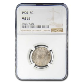 1904 Liberty Head V Nickel MS-66