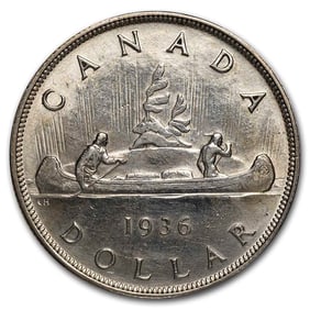 1936 Canada Silver Dollar George V