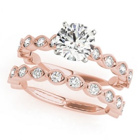 1.77 ctw Certified VS/SI Diamond 2pc Wedding Set 14k Rose Gold