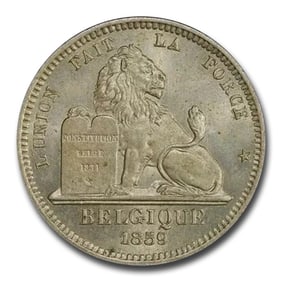 1859 Belgium 10 Centimes Pattern MS-64