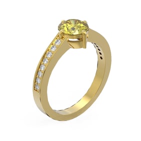 1.25 ctw Fancy Yellow Diamond Ring 18K Yellow Gold