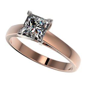 1.25 ctw Certified VS/SI Quality Princess Diamond Ring 10k Rose Gold