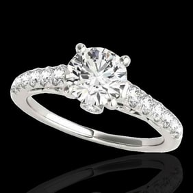1.75 ctw Certified Diamond Solitaire Ring 10k White Gold