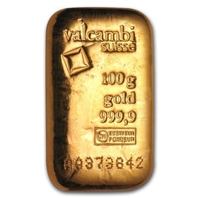 100 gram Gold Bar - Valcambi
