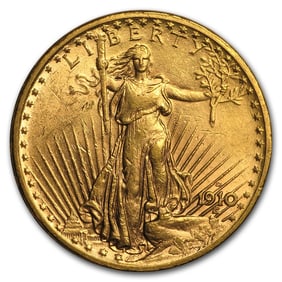 1910-D $20 St Gaudens Gold Double